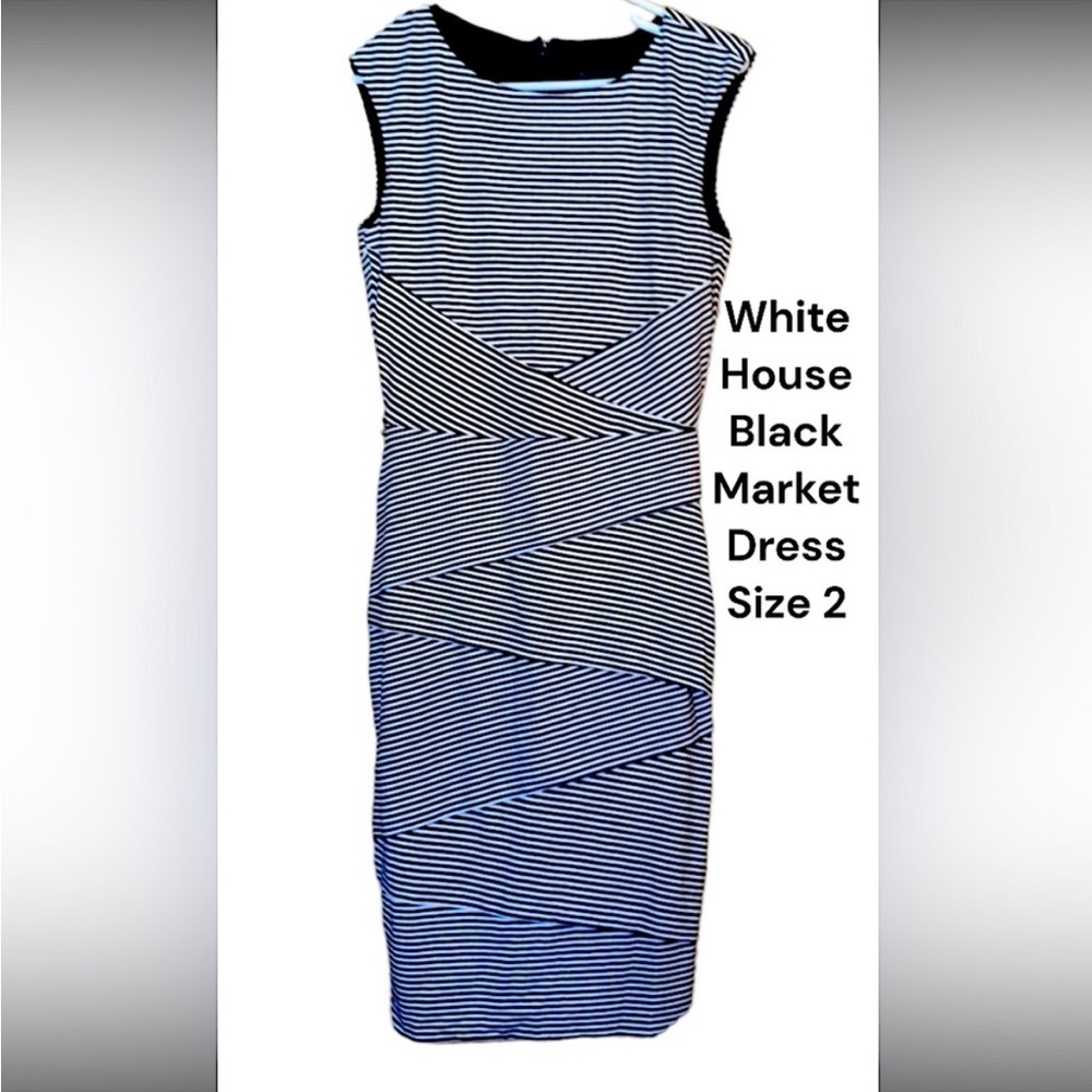 White House Black Market Y2k striped bodycon dress